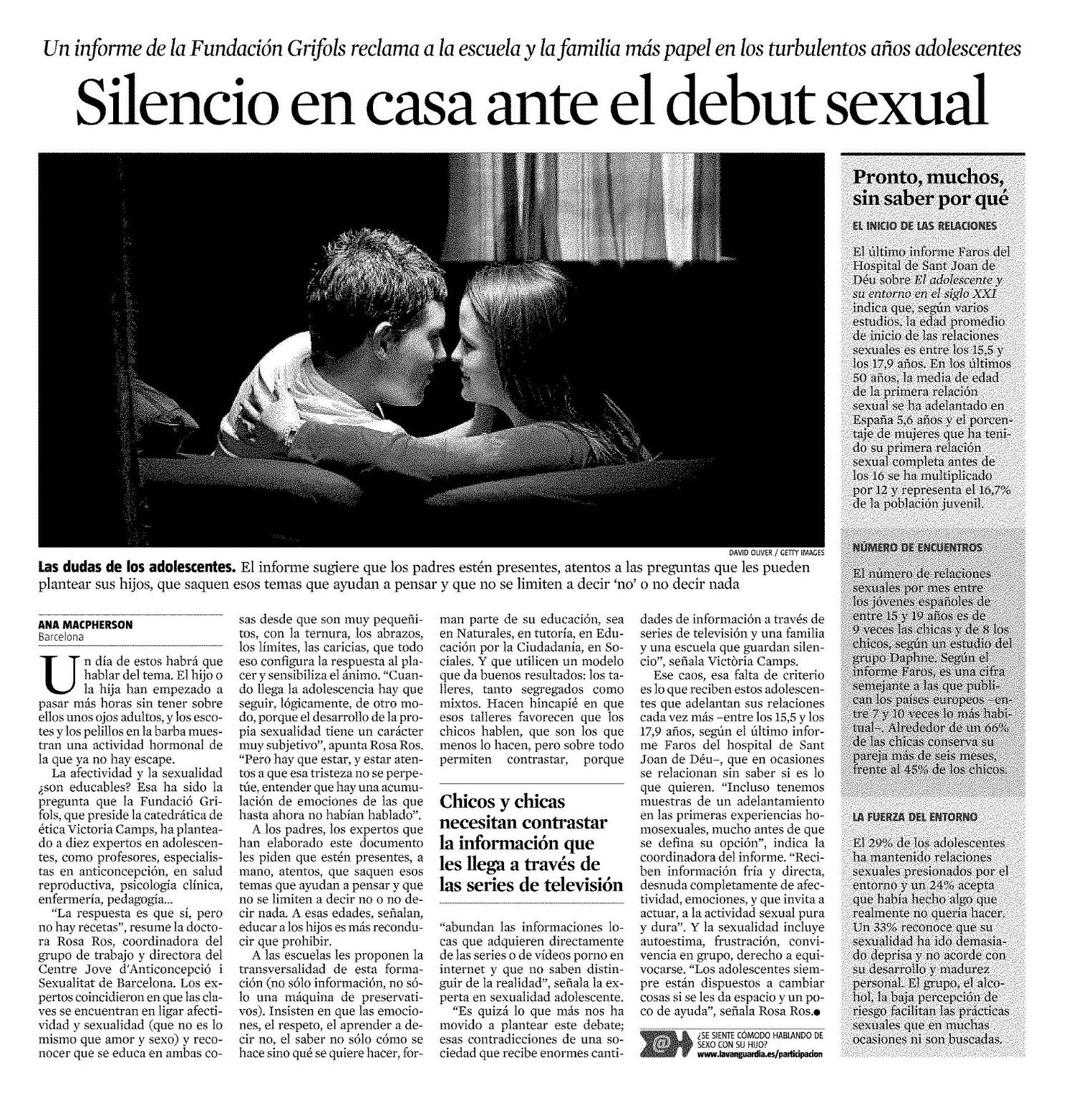 Silencio en casa ante el debut sexual. Educación sexual - SIDA STUDI