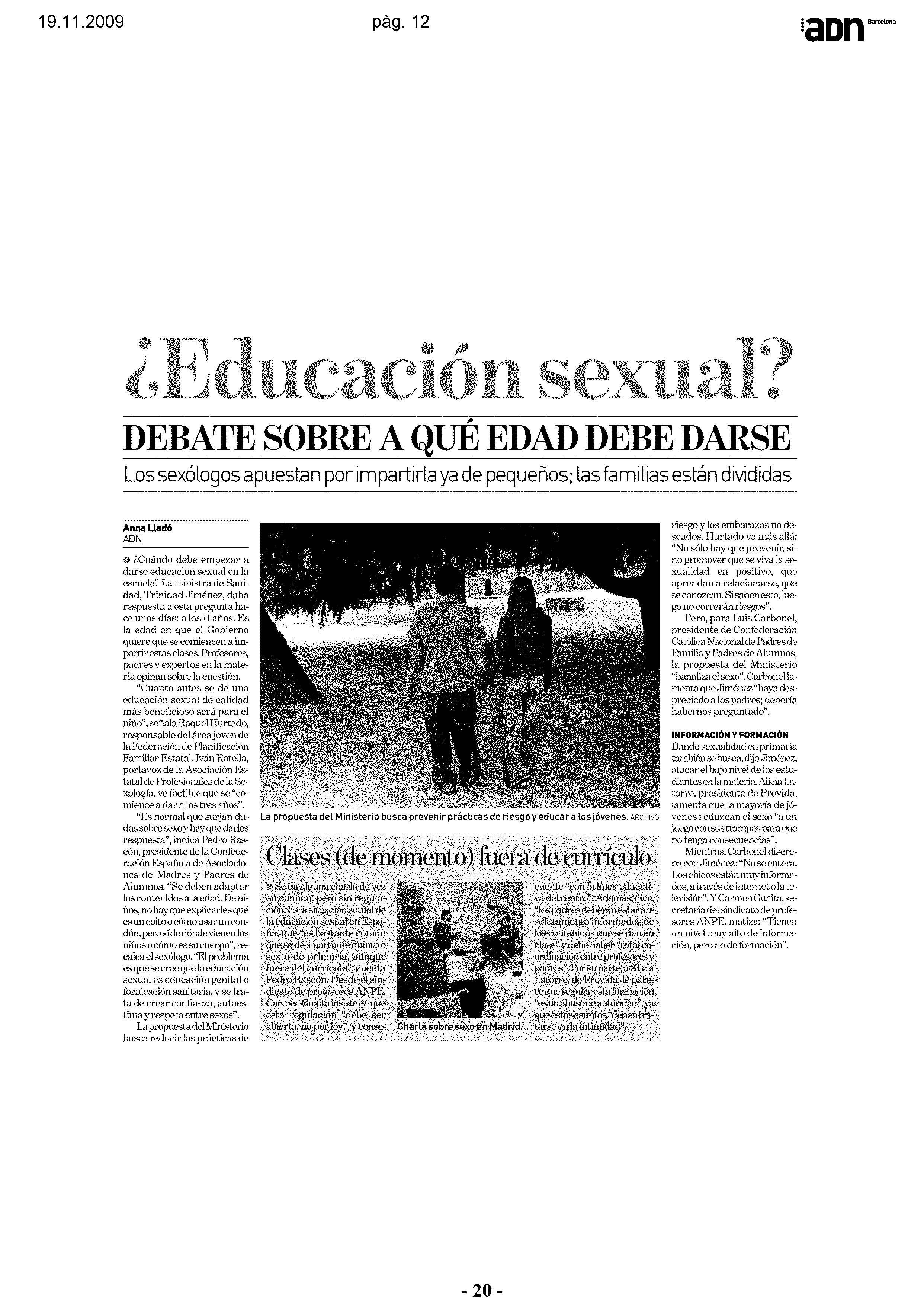 Educación sexual? : debate sobre a qué edad debe darse. Educación sexual -  SIDA STUDI