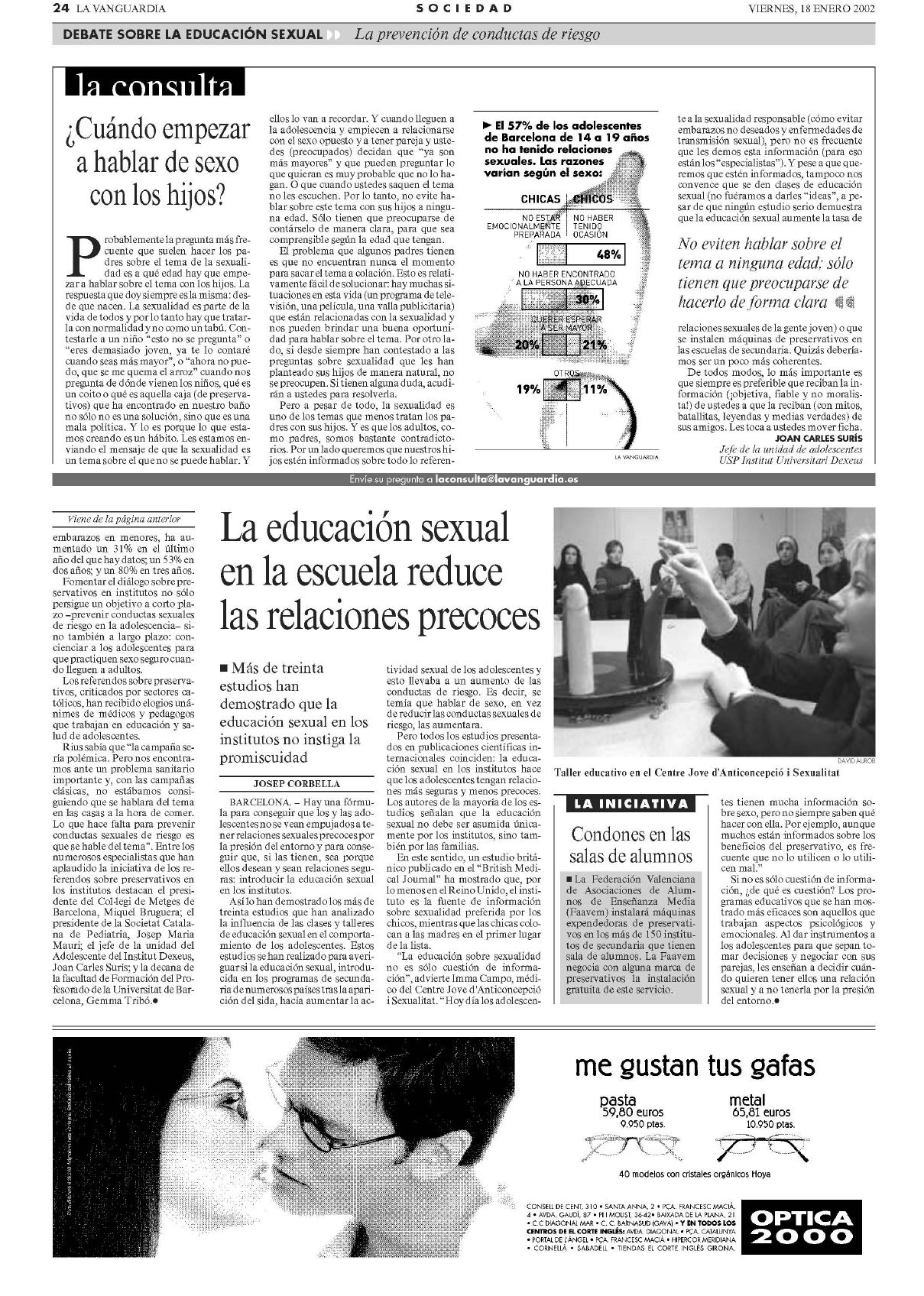 La educación sexual en la escuela reduce las relaciones precoces. Educación  sexual - SIDA STUDI