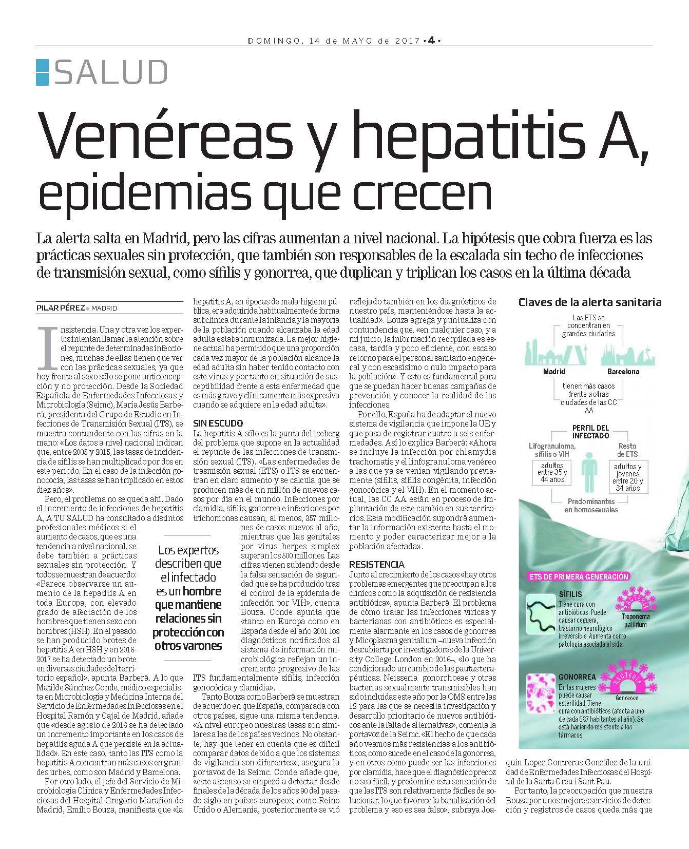 Venéreas y hepatitis A epidemias que crecen Educación sexual SIDA STUDI