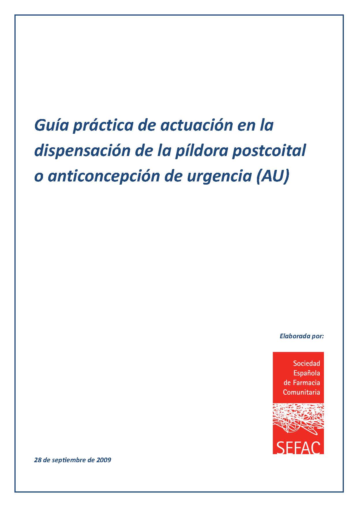 Gu A Pr Ctica De Actuaci N En La Dispensaci N De La P Ldora Postcoital