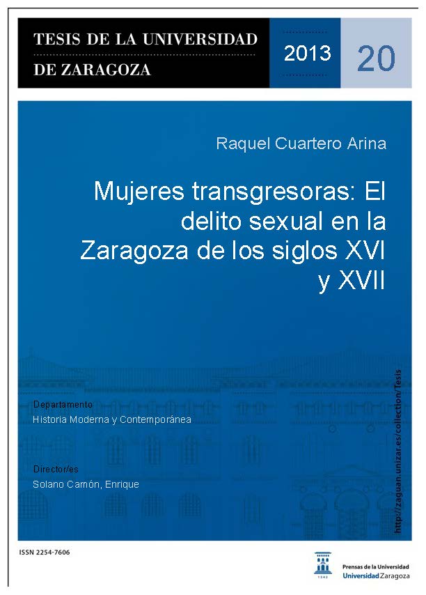 Mujeres Transgresoras El Delito Sexual En La Zaragoza De Los Siglos