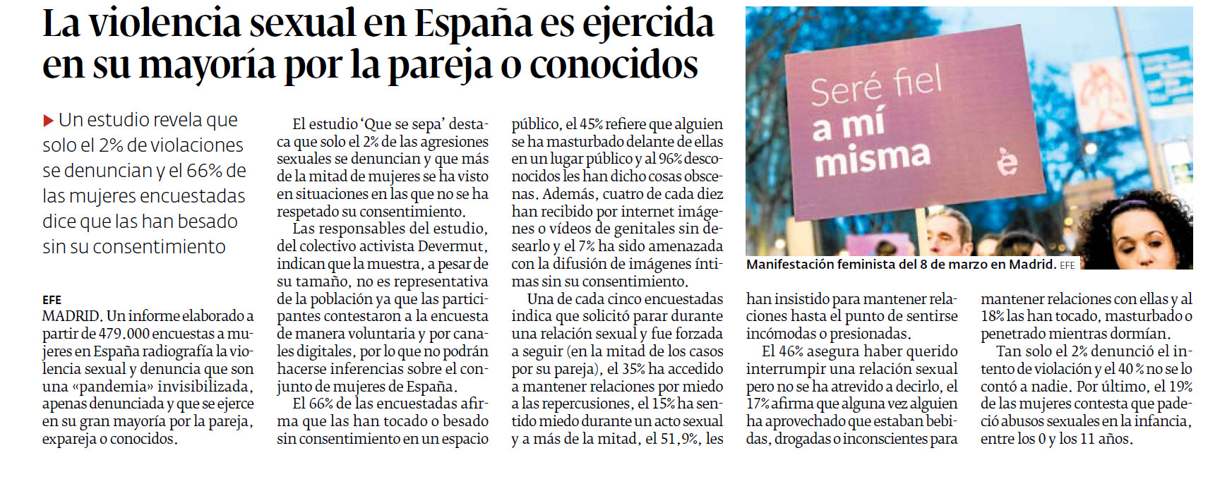 La violencia sexual en España es ejercida en su mayoría por la pareja o  conocidos. Educación sexual - SIDA STUDI