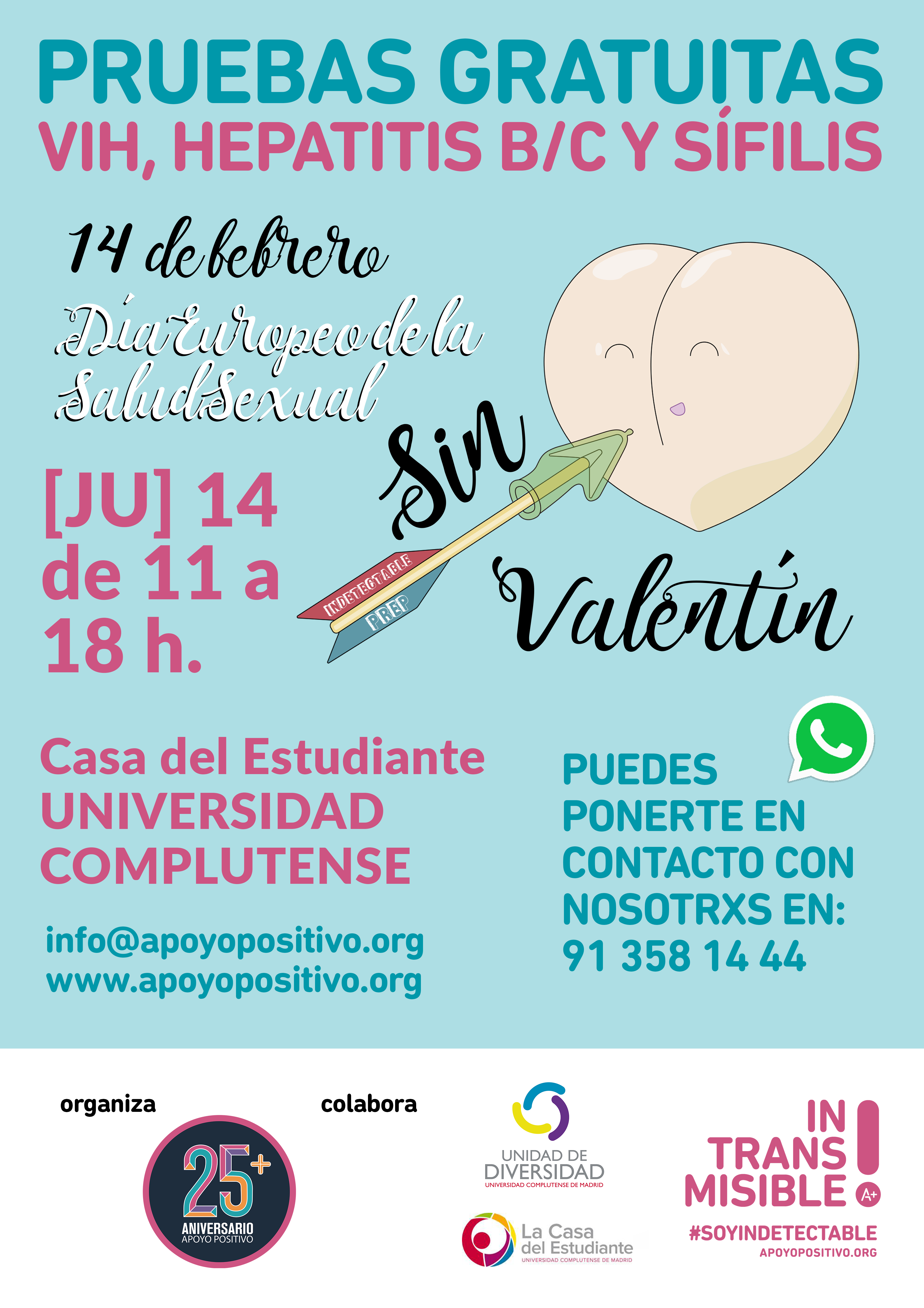 Sin Valentín VIH hepatitis B C y sífilis Educación sexual SIDA STUDI