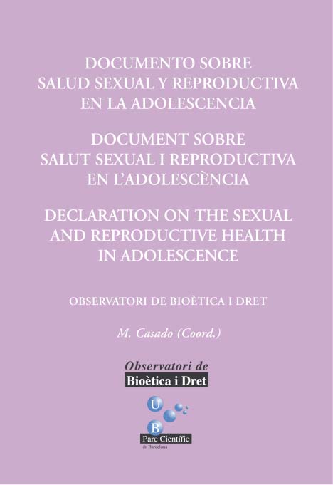 Documento Sobre Salud Sexual Y Reproductiva En La Adolescencia Document Sobre Salut Sexual I